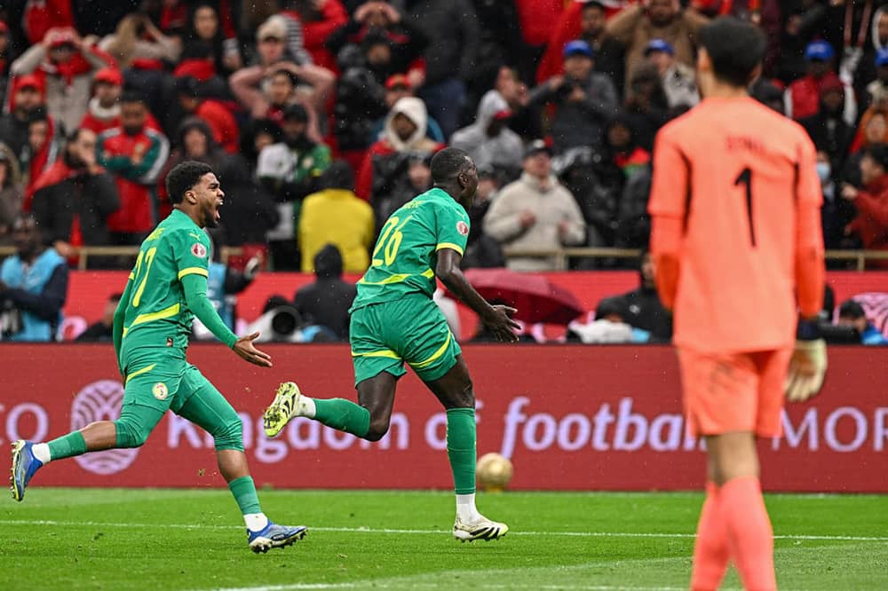 Pape Gueye yishimira igitego cyahesheje Senegal Igikombe cya Afurika 2025