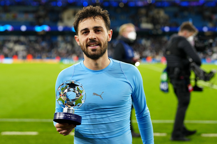 Bernardo Silava wa Man City yabaye umukinnyi witwaye neza batsinda Real Madrid