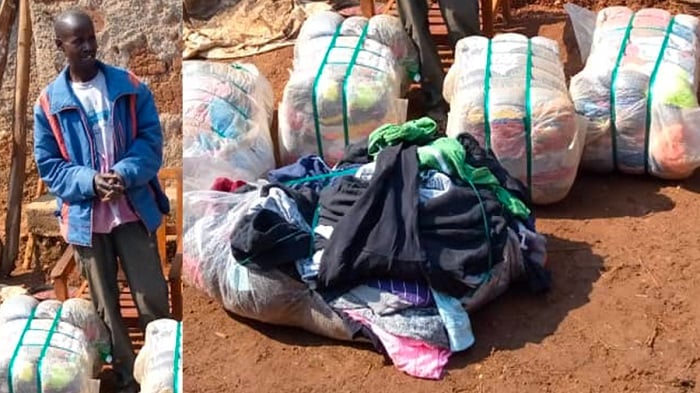 Nshimiyimana yafatanywe amabalo ane ya caguwa (Ifoto: RNP)