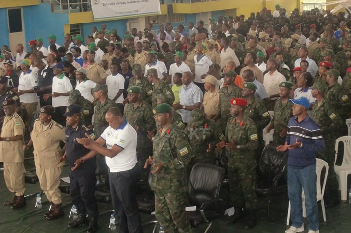 Abashinzwe umutekano barimo ingabo, Polisi n'abacunga gereza nabo bari baje kwifatanya n'abandi muri iki gikorwa.