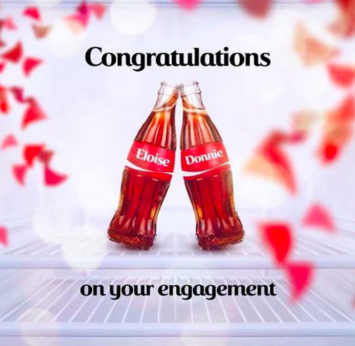 Coca Cola yaboherereje ubu butumwa mu rwego rwo gushimira Donnie McGilvray kuba yaritabiriye gahunda yayo yiswe "Share a Coke".