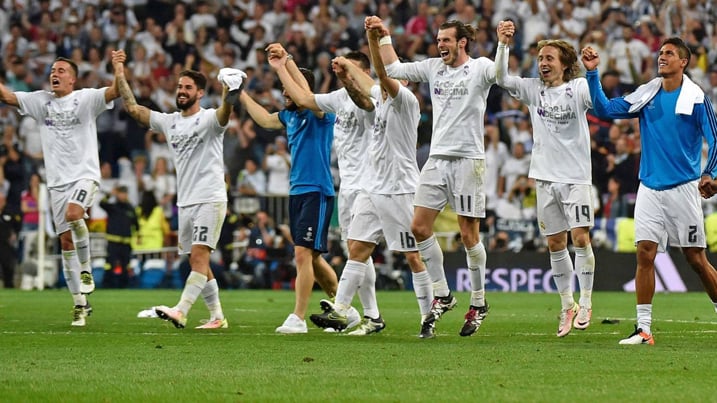 Abakinnyi ba Real Madrid bishimira intsinzi