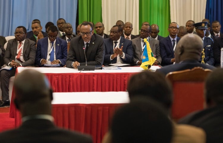 Perezida Kagame ageza ijambo ku bitabiriye inama