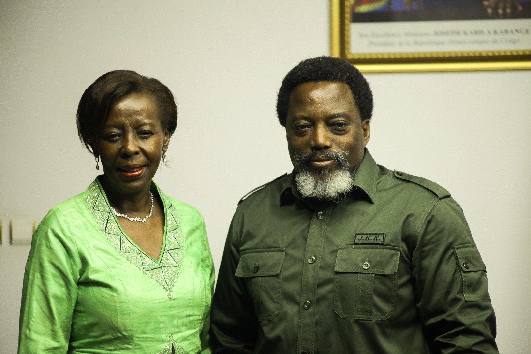 Mushikiwabo yakomereje urugendo rwe i Kinshasa aho yabonanye na Perezida Joseph Kabila