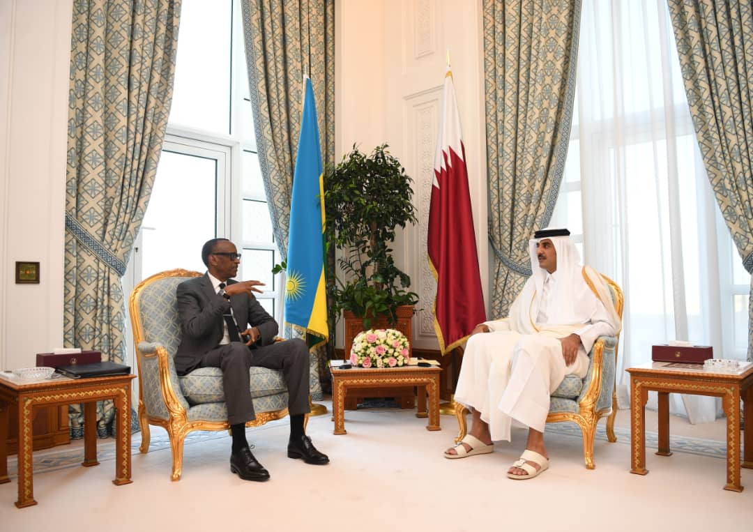 Mu gitondo yari yahuye n'umwami wa Qatar Sheikh Tamim Bin Hamad Al Than, aho bagiranye ibiganiro bigamije imikoranire myiza y'ibihugu byombi