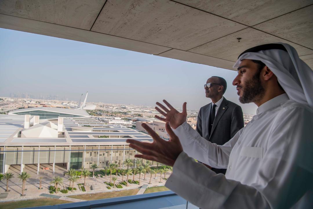 Perezida Kagame yeretswe aho umuryango Qatar Foundation ukorera anasobanurirwa ibyo ukora