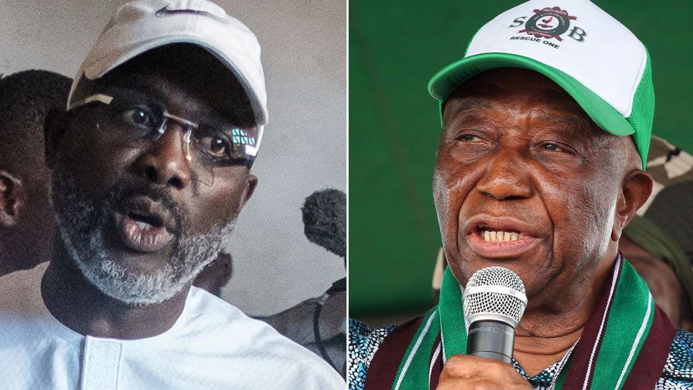 George Weah (ibumoso) na Joseph Boakai ni bo bahataniye umwanya w