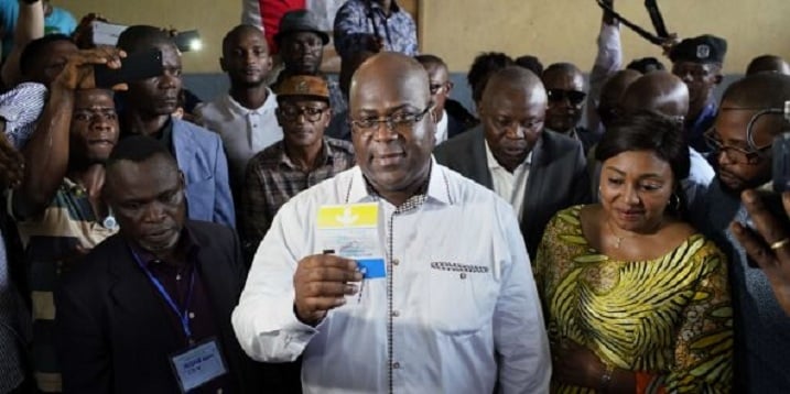 Felix Tshisekedi ubwo yajyaga gutora tariki 30 Ukuboza 2018
