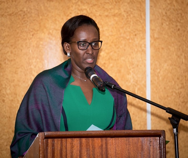 Madame Jeannette Kagame mu ijambo yagejeje ku bari bitabiriye iki kiganiro cya END Fund.