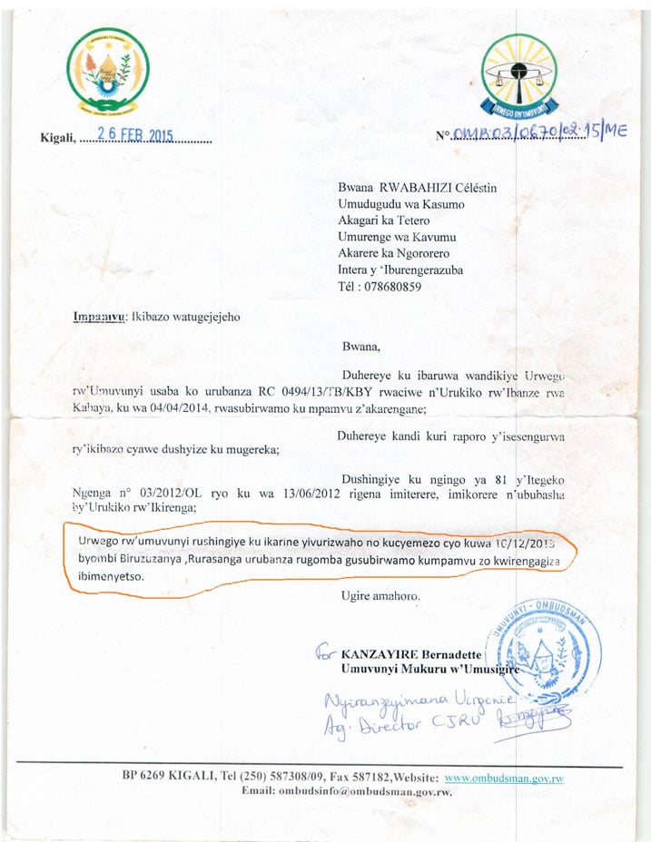 Ibaruwa yahimbwe.