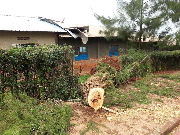 Ibiti nabyo byagushijwe n'umuyaga n'imvura.