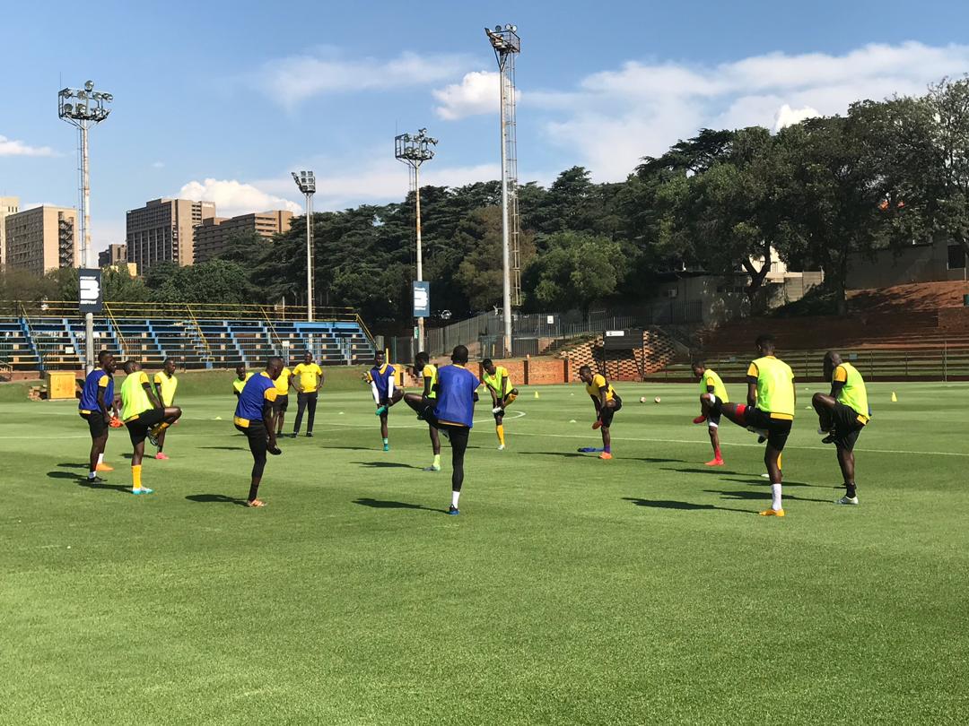 Bakoreye imyitozo ku kibuga bazakiniraho