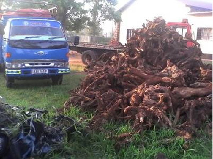 Imodoka yafashwe ifungiye kuri Sitasiyo ya Polisi ya Nyamata.