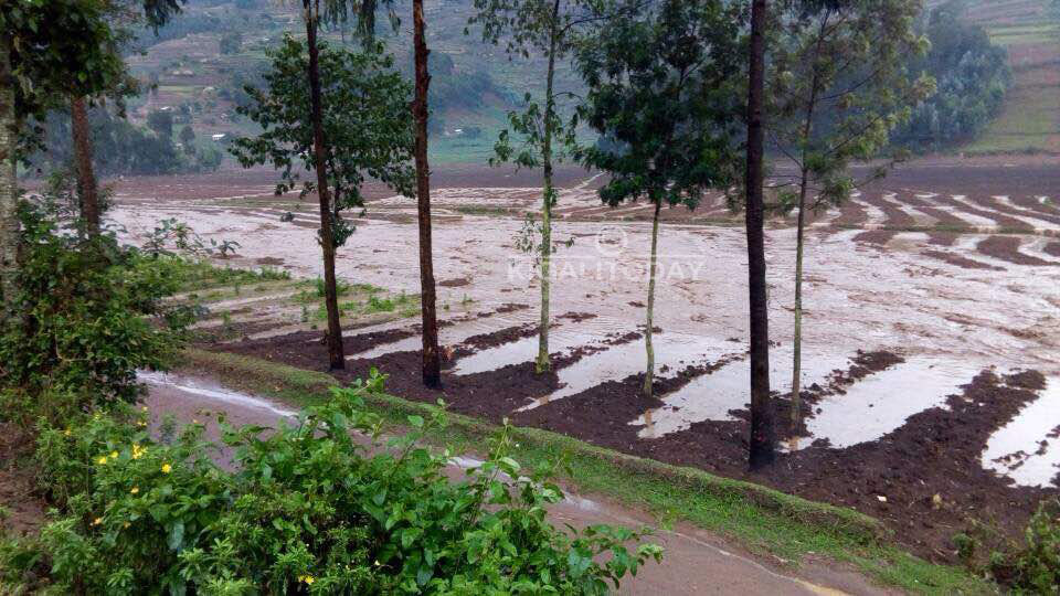 Mu Karere ka Burera imvura yaguye ari nyinshi itera imyuzure ihitana umwana yangiza n