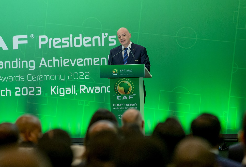 Gianni Infantino uyobora ishyirahamwe ry'umupira w'amaguru ku isi (FIFA) na we yitabiriye iki gikorwa