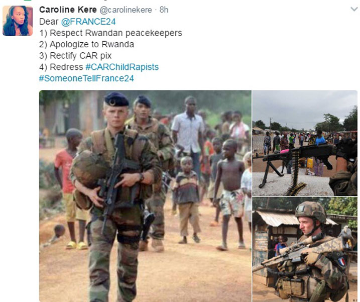 Uyu yifuje ko France 24 yasaba imbabazi, igahindura ifoto ikanasaba imbabazi.