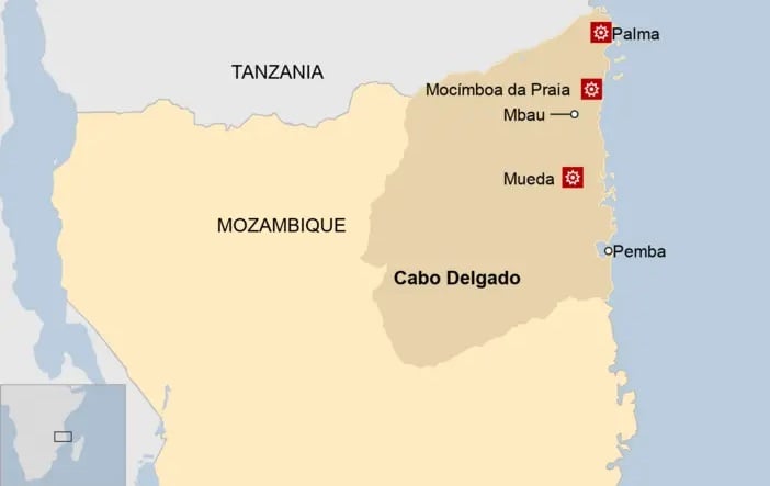 Bimwe mu bice bigenzurwa n'Ingabo z'u Rwanda muri Mozambique