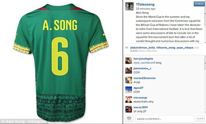 Song yacishije ubutumwa bw'isezera rye kuri Instagram
