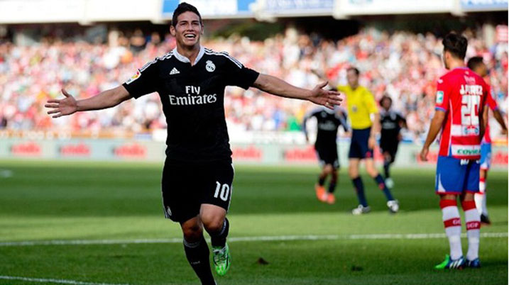 James Rodriguez na bagenzi be bafashije ikipe ya Real Madrid gutsinda Granada.