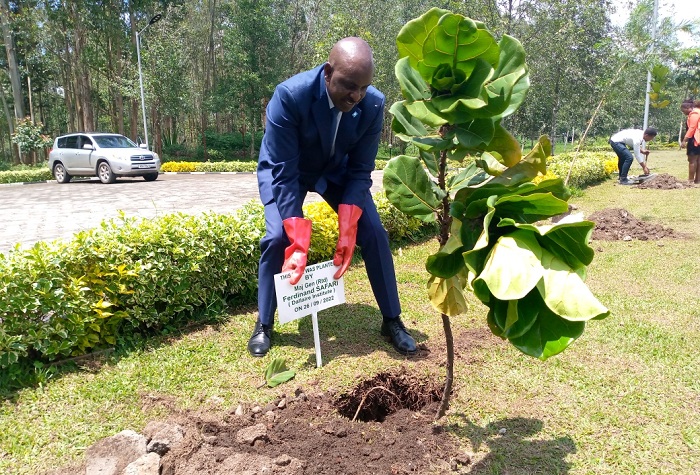 Maj. Gen. Rtd Ferdinand Safari atera igiti kigaragaza kubungabunga ibidukikije 