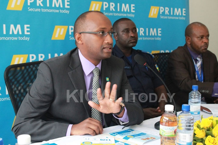 John Bungunya, Umuyobozi Mukuri wa Prime Insurance asobanurira abanyamakuru gahunda y