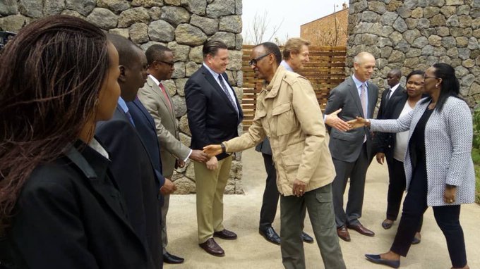 Perezida Paul Kagame na Madame Jeannette Kagame ubwo bari bageze kuri Singita Kwitonda Lodge