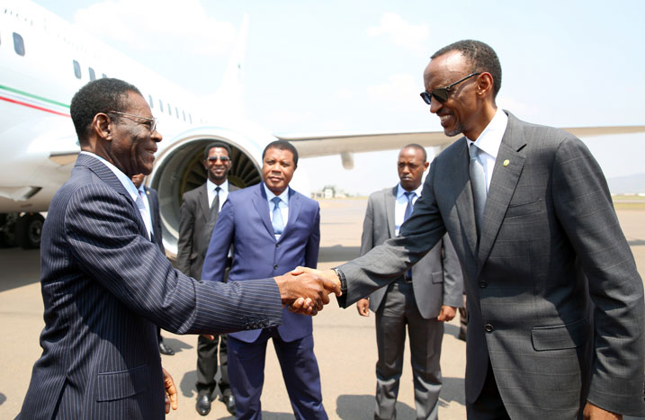 Perezida Kagame yakira Perezida Teodoro Obiang.