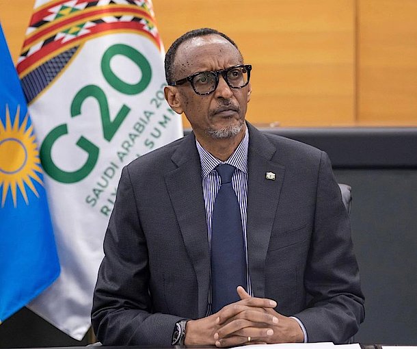 Perezida Kagame ubwo yari mu nama ya G20 yari yabereye muri Saudi Arabia muri 2020