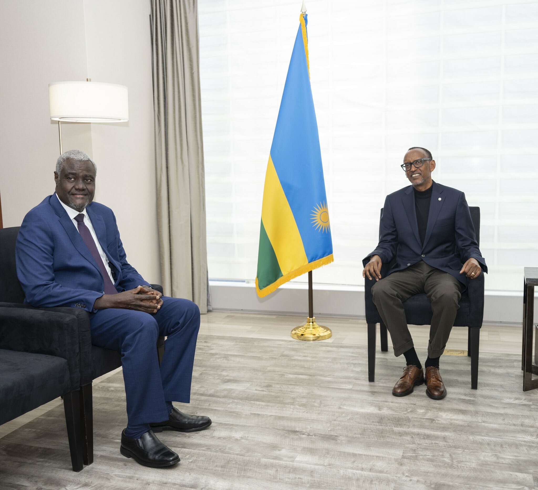 Perezida Kagame mu kiganiro na Moussa Faki Mahamat