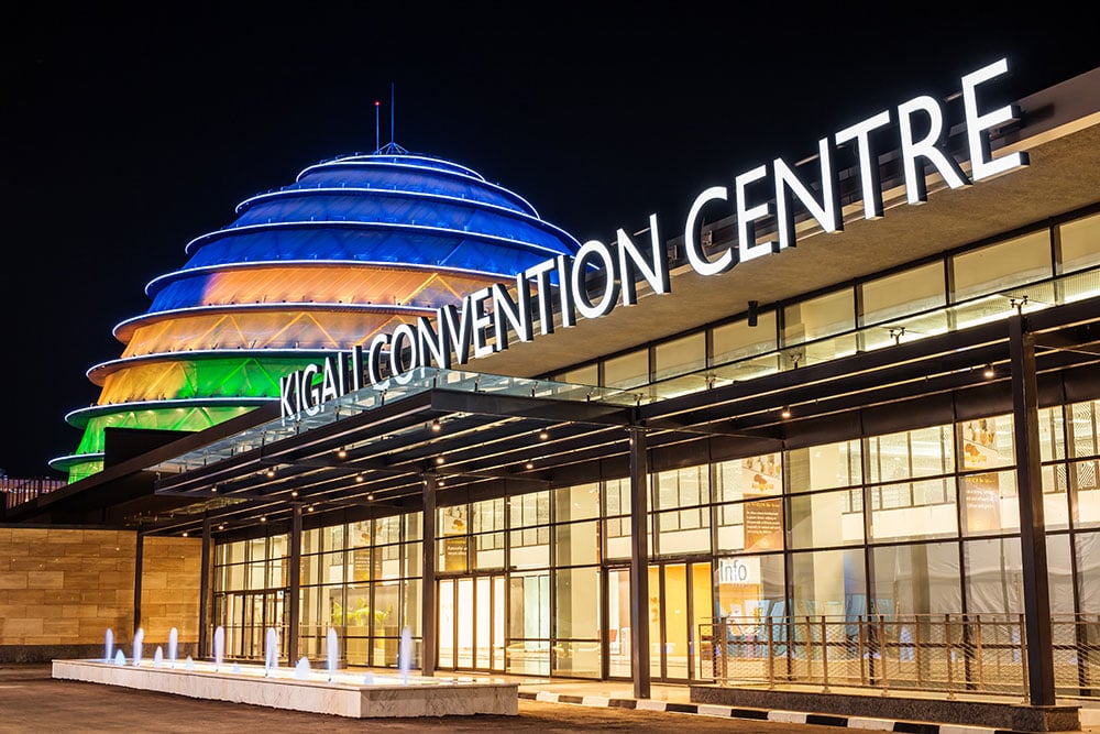 Inyubako ya Kigali Convention Centre ni umwe mu mishinga ihenze yazamuye agaciro k'u Rwanda mu ruhando mpuzamahanga