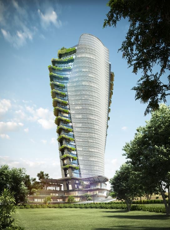 Igishushanyo kigaragaza uko uyu muturirwa witwa Kigali Green Complex uzaba uteye Igishushanyo kigaragaza uko uyu muturirwa witwa Kigali Green Complex uzaba uteye