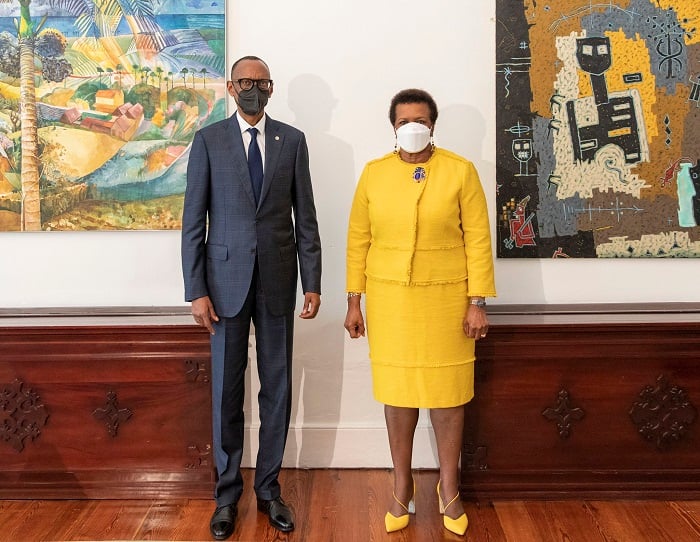 Perezida Kagame na Sandra Manson wa Barbados
