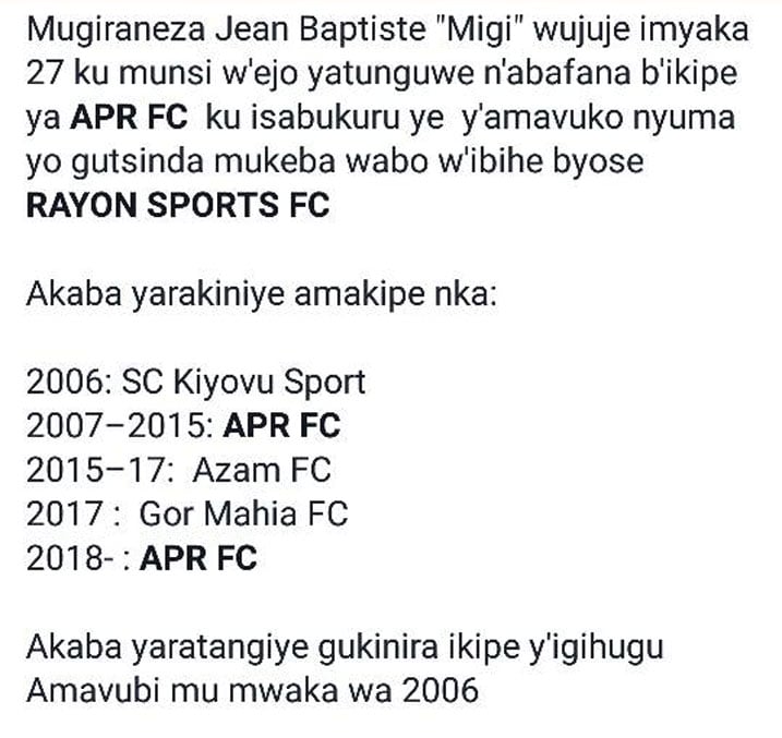 Aya ni amwe mu mateka ya Miggy