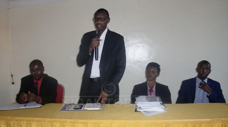 Minisitiri w'Uburezi, Dr Musafiri Papias Malimba ageza ijambo ku bitabiriye uyu muhango 
