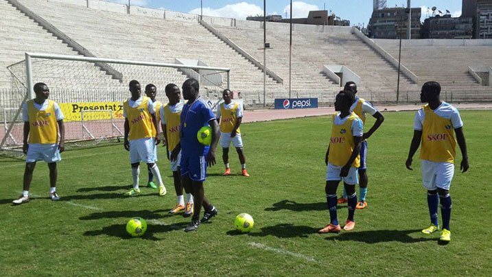 Abakinnyi ba Rayon Sports mu myitozo ku wa 12/02/2015. 