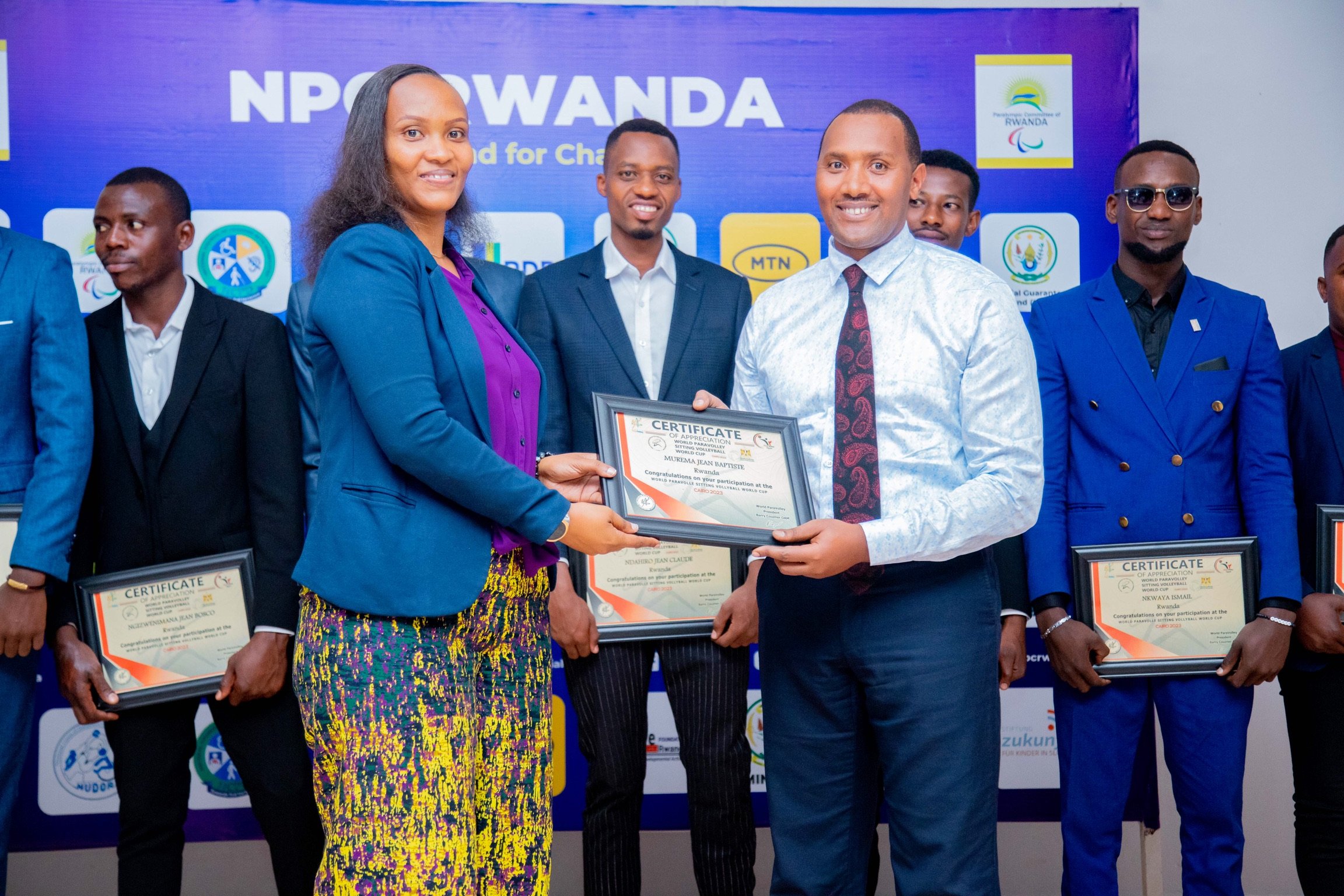 Perezida wa NPC, Murema Jean Baptiste, akaba n'umukinnyi wa Sitting Volleyball na we ari mu bashimiwe