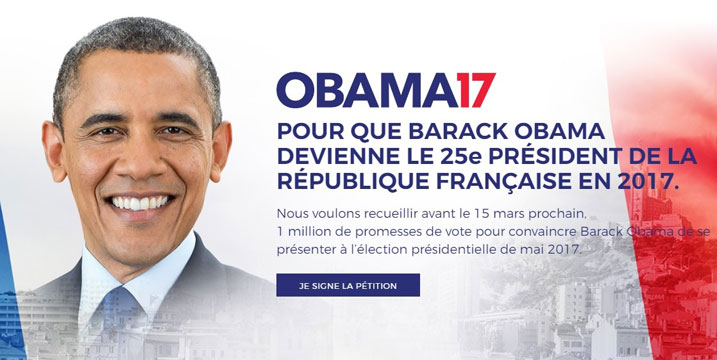 Bamwe mu Bafaransa batangije gahunda yo gusaba Barack Obama ko yakwiyamamariza kuyobora Ubufaransa 