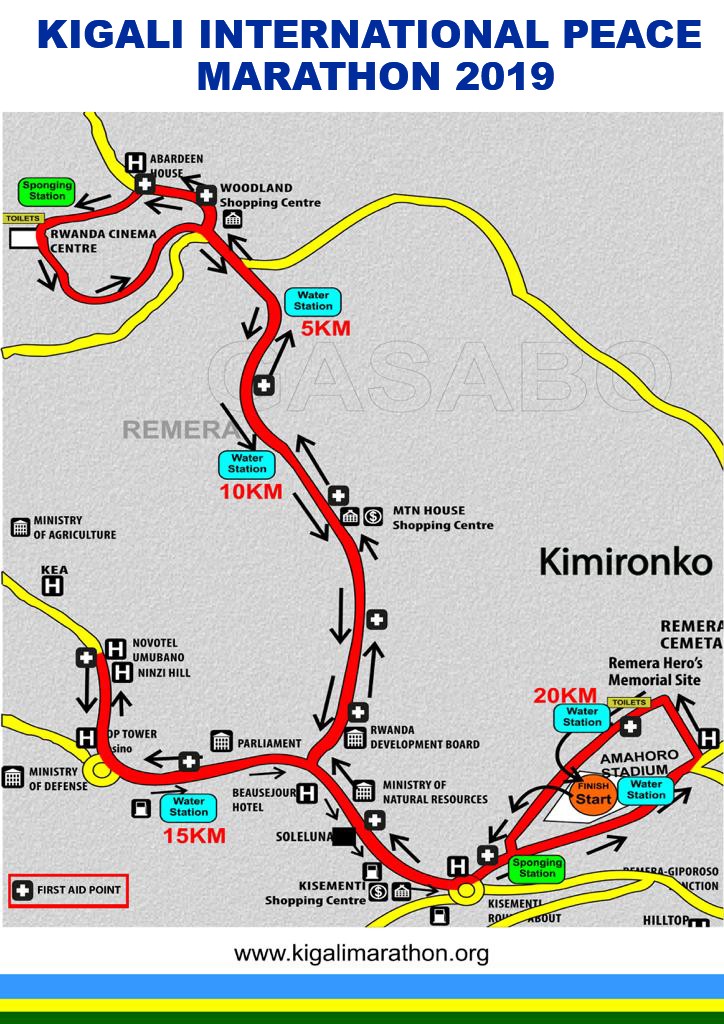 Inzira izakoreshwa muri Kigali International Peace Marathon 