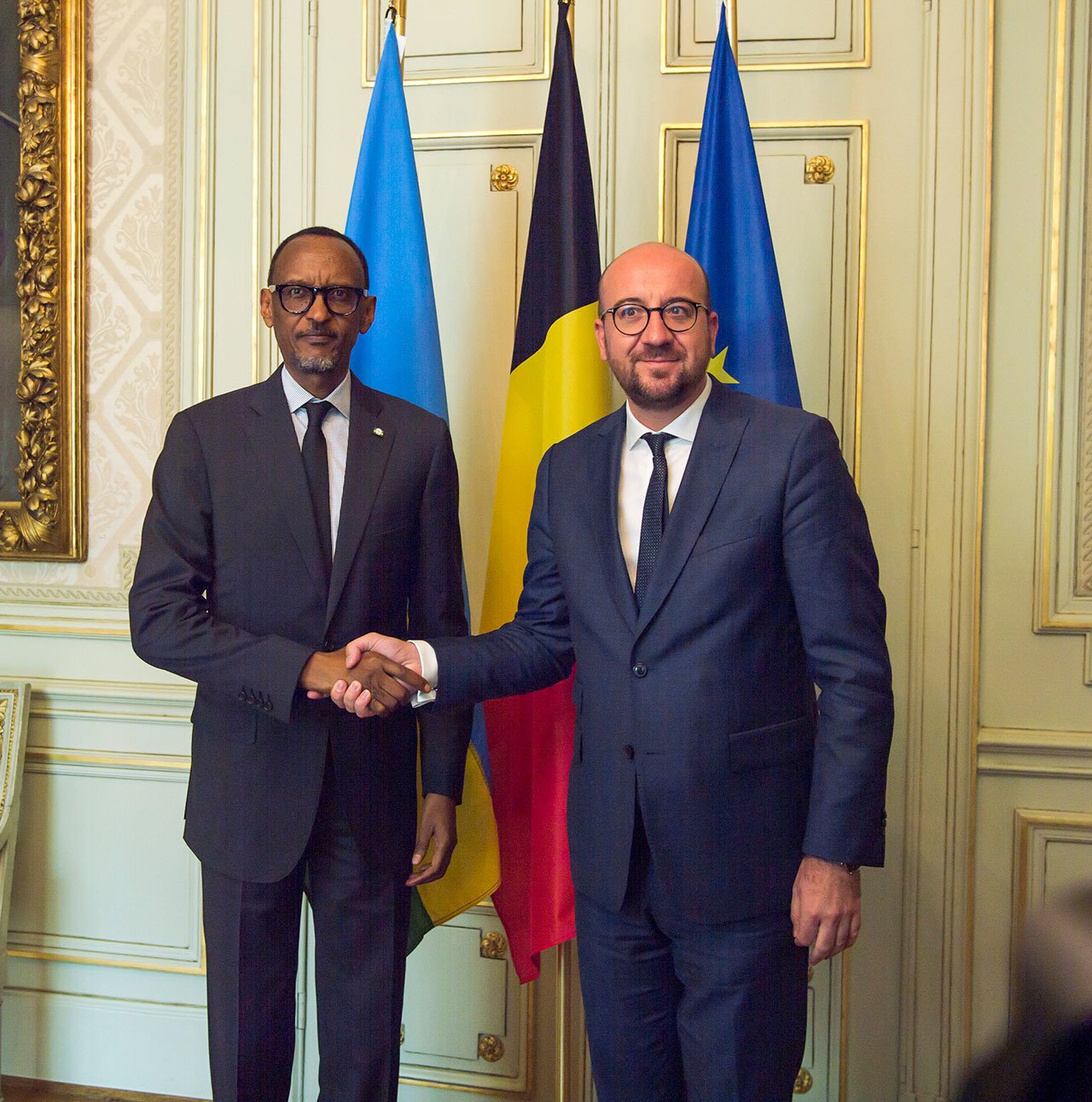 Perezida Kagame yakirwa na Minisitiri w'Intebe w'u Bubiligi Charles Michel