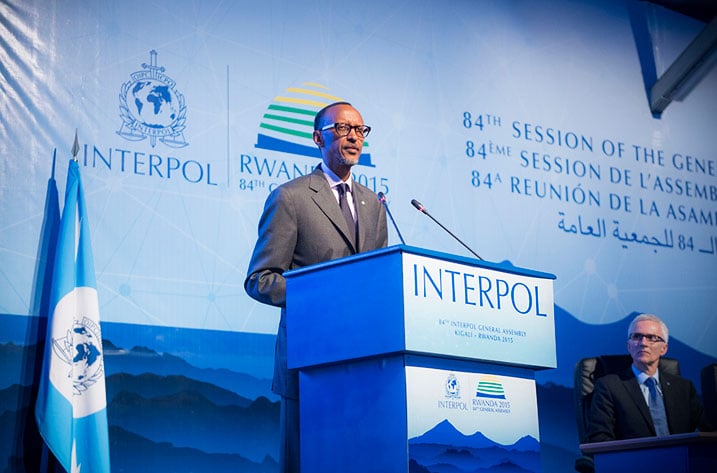 Perezida Kagame mu nama ya 84 ya Interpol yabereye mu Rwanda.