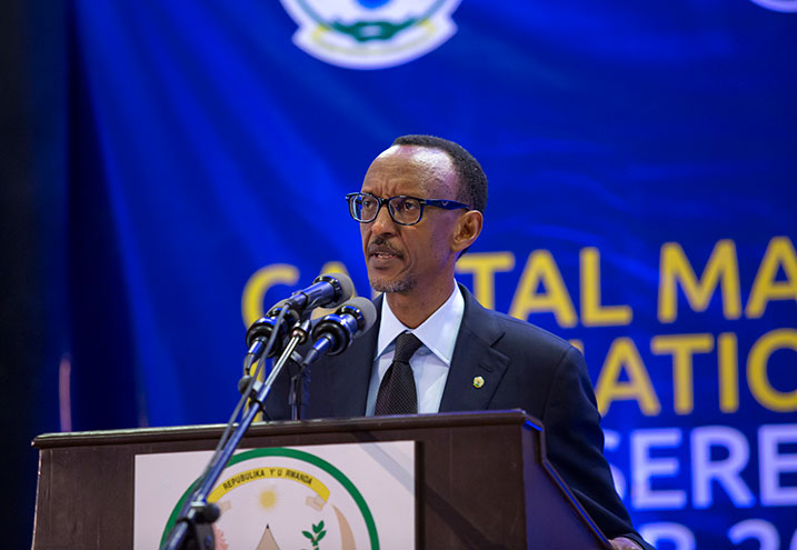 Perezida kagame asanga isoko ry'imari n'imigabane rizateza imbere Afurika kurusha inkunga