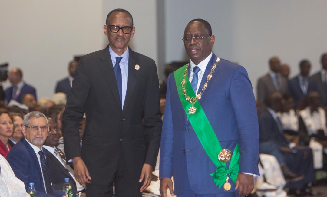 Perezida Paul Kagame na Perezida Macky Sall mu gitondo cyo kuri uyu wa kabiri