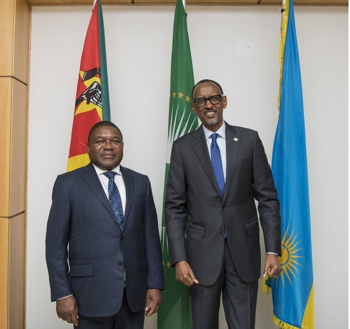 Perezida Kagame na mugenzi we Filipe Nyusi wa Mozambique