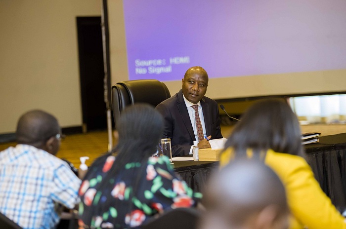 Minisitiri w'Intebe, Dr Edouard Ngirente aganira n'abanyamakuru n'abandi bitabiriye ikiganiro
