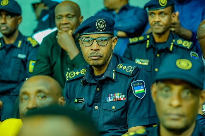 Abayobozi batandukanye ba Polisi y' u Rwanda barebye uyu mukino