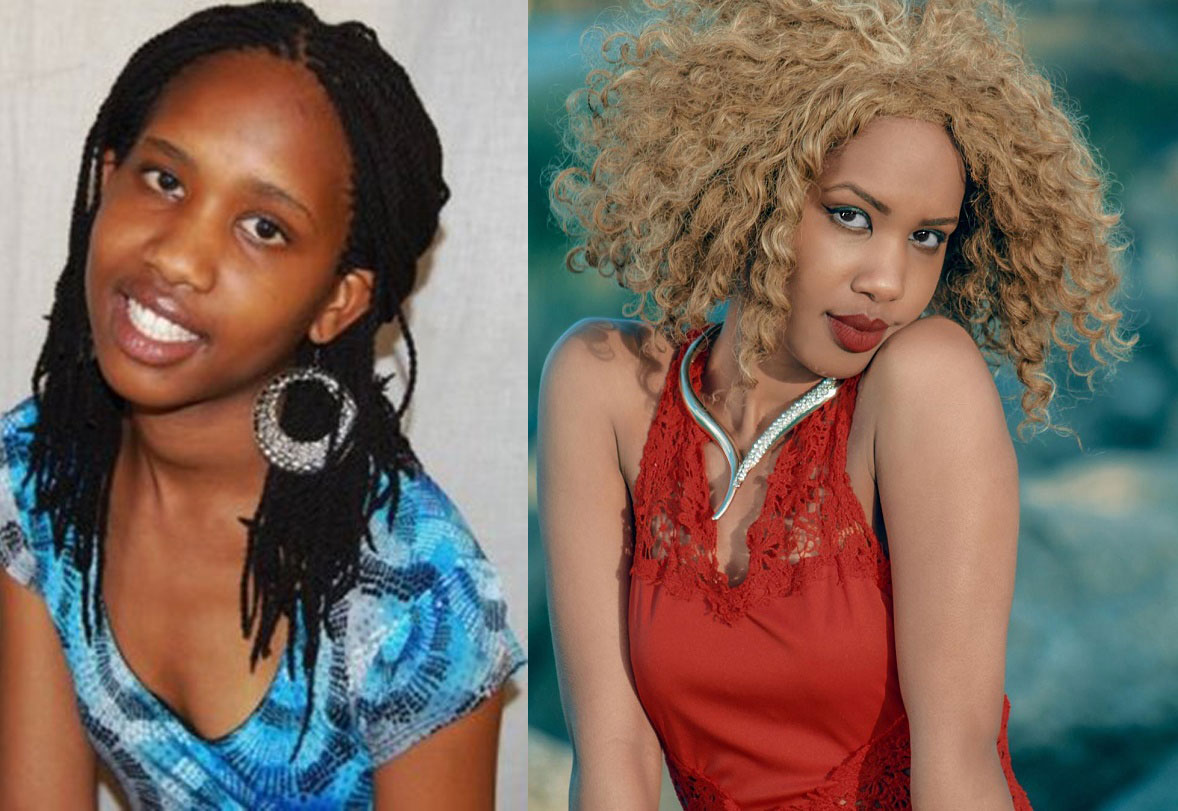Uwo ni Priscillah mbere na nyuma yo kwinjiza mu bya muzika 