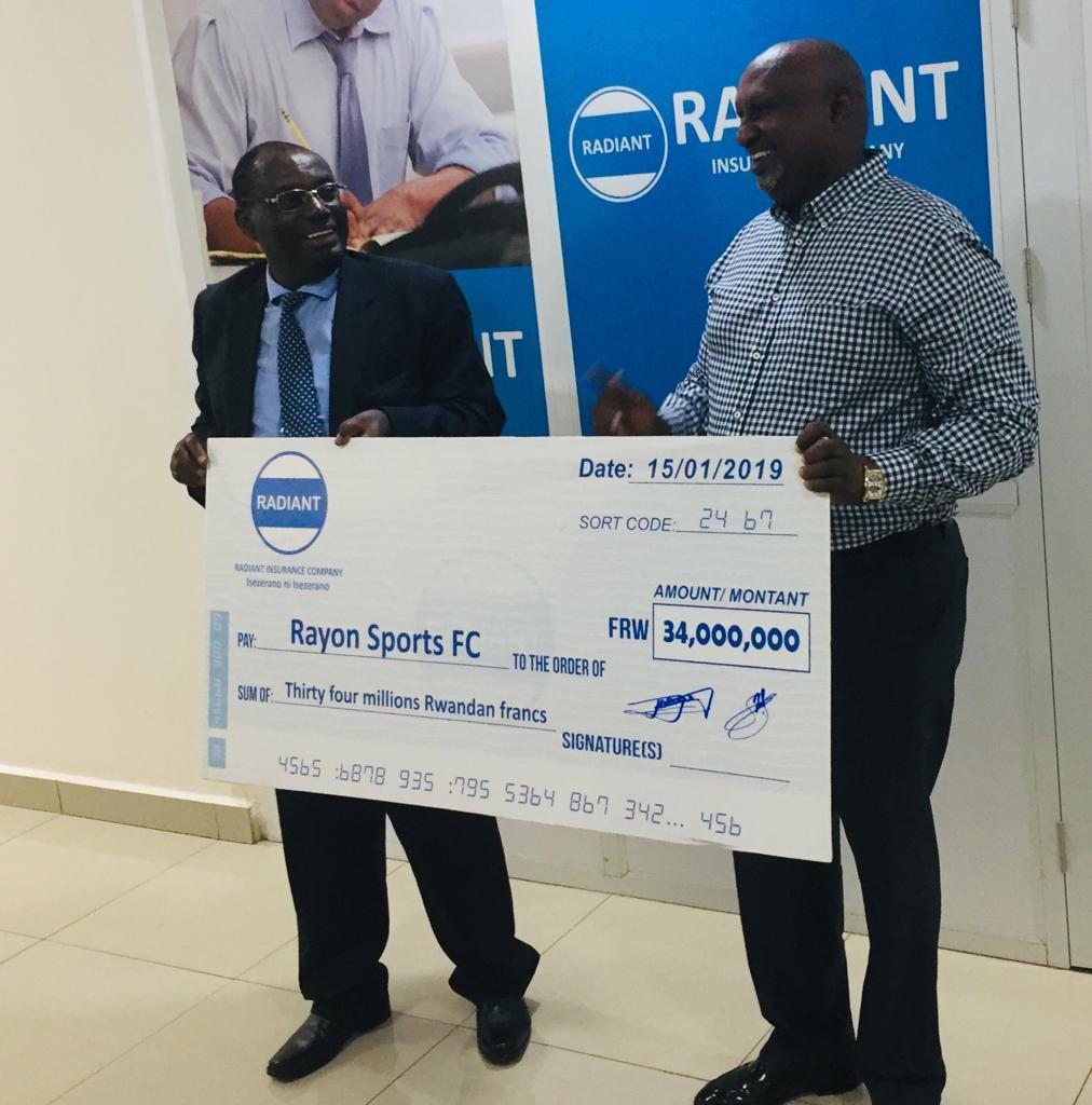 Radiant ishyikiriza Rayon Sports sheki ya Milioni 34