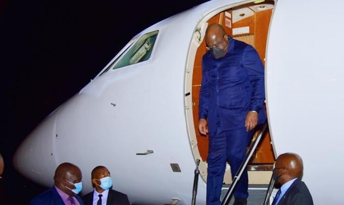 Perezida Tshisekedi yagarutse mu gihugu cye igitaraganya 