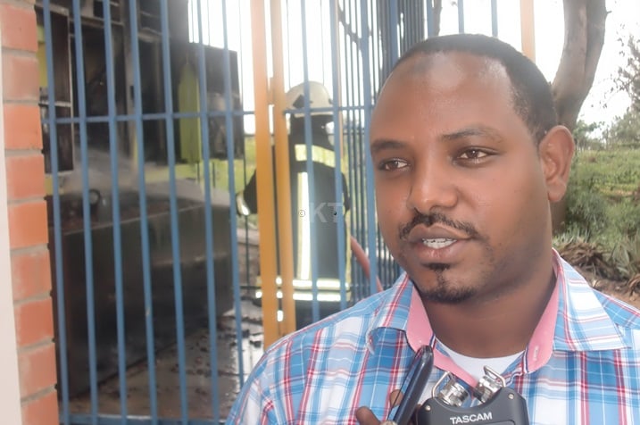Sibomana Yusufu avuga ko icyateye inkongi kitazwi.
