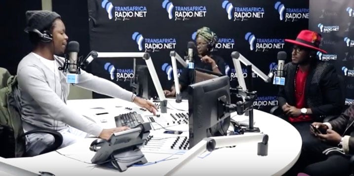 The Ben ubwo yari ari muri Studio ya Transafrica Radio muri Afurika y